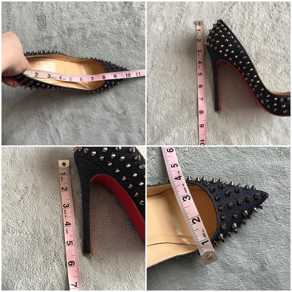 Christian Louboutin Pigalle Studded Denim Pumps - Picture 16 of 16